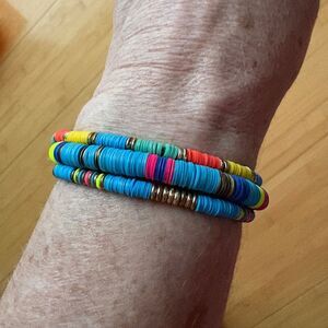 Multicolor Stackable 3 PC Beaded Bracelet Set